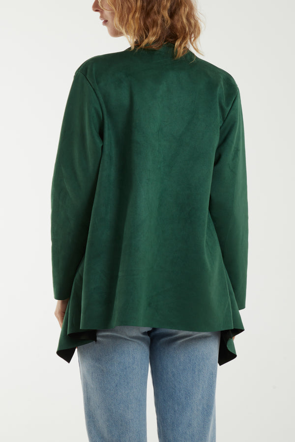 Qed London Faux Suede Waterfall Jacket