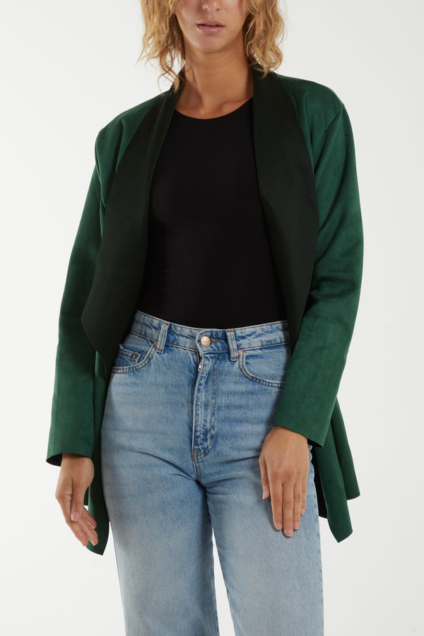 qed london Faux Suede Waterfall Jacket