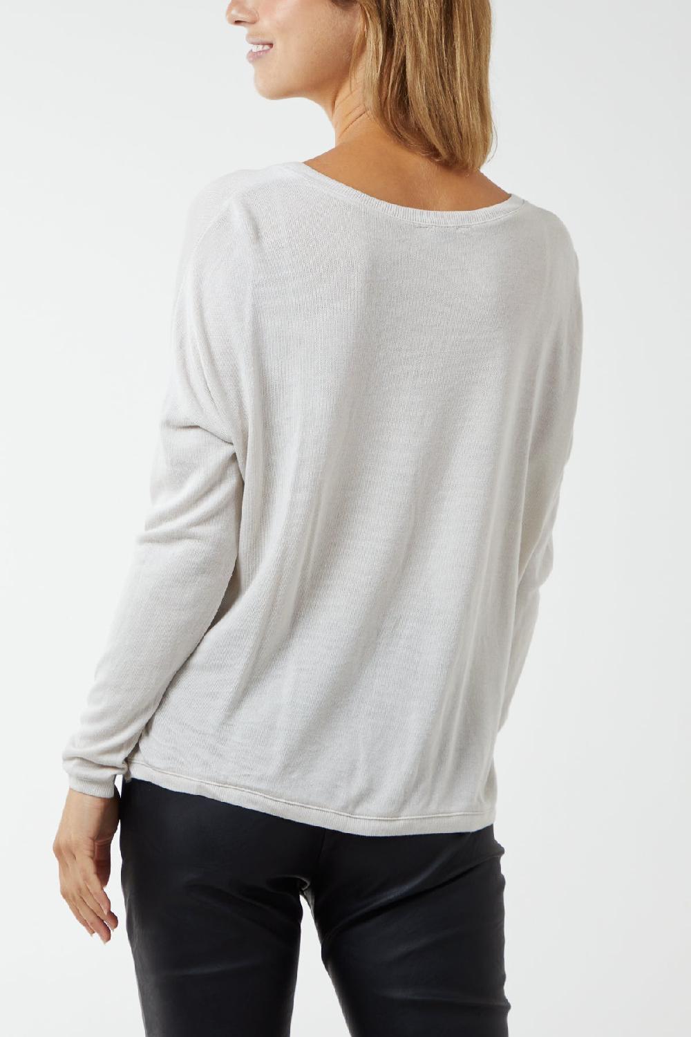 Qed London Fine Knit Button Cropped Cardigan