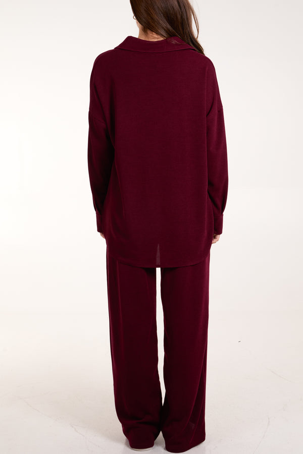 Qed London Fine Knit Shirt & Trousers Co-Ord