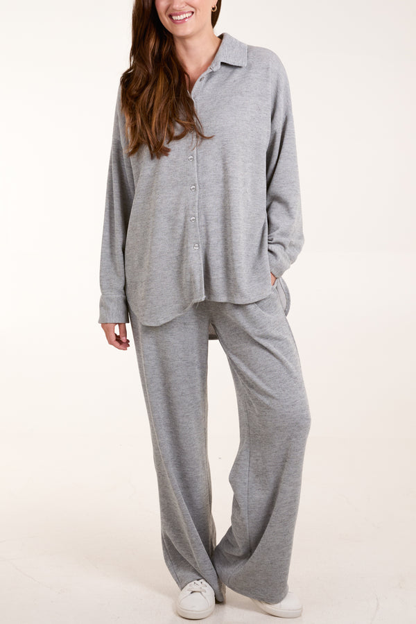 Qed London Fine Knit Shirt & Trousers Co-Ord