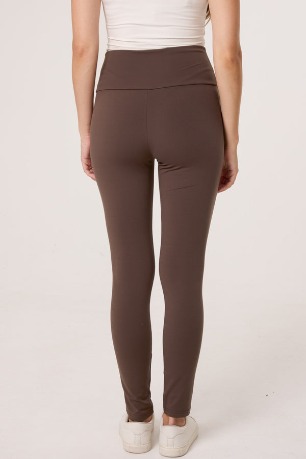 Qed London Fleece-Lined Wide Waistband Legging