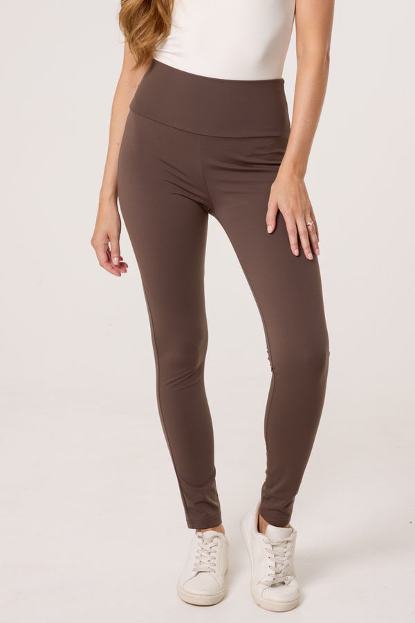 qed london Fleece-Lined Wide Waistband Legging