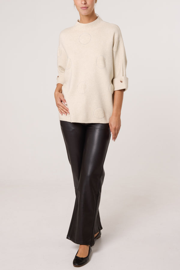 Qed London Flocking Rhinestone Circle Jumper