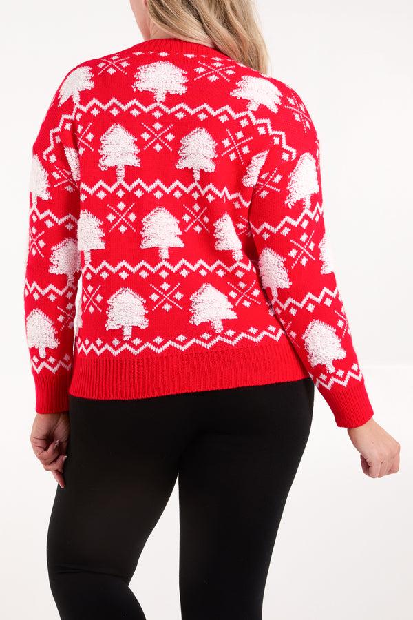 Qed London Flocking Trees Festive Jumper