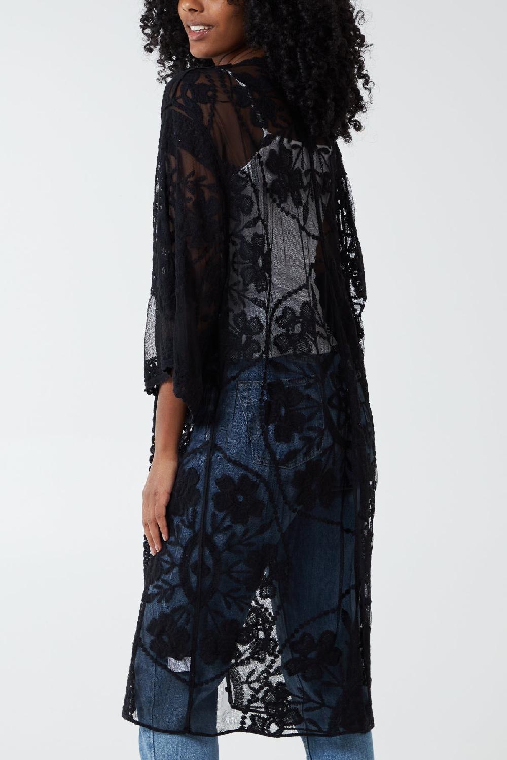 Qed London Floral Lace Kimono