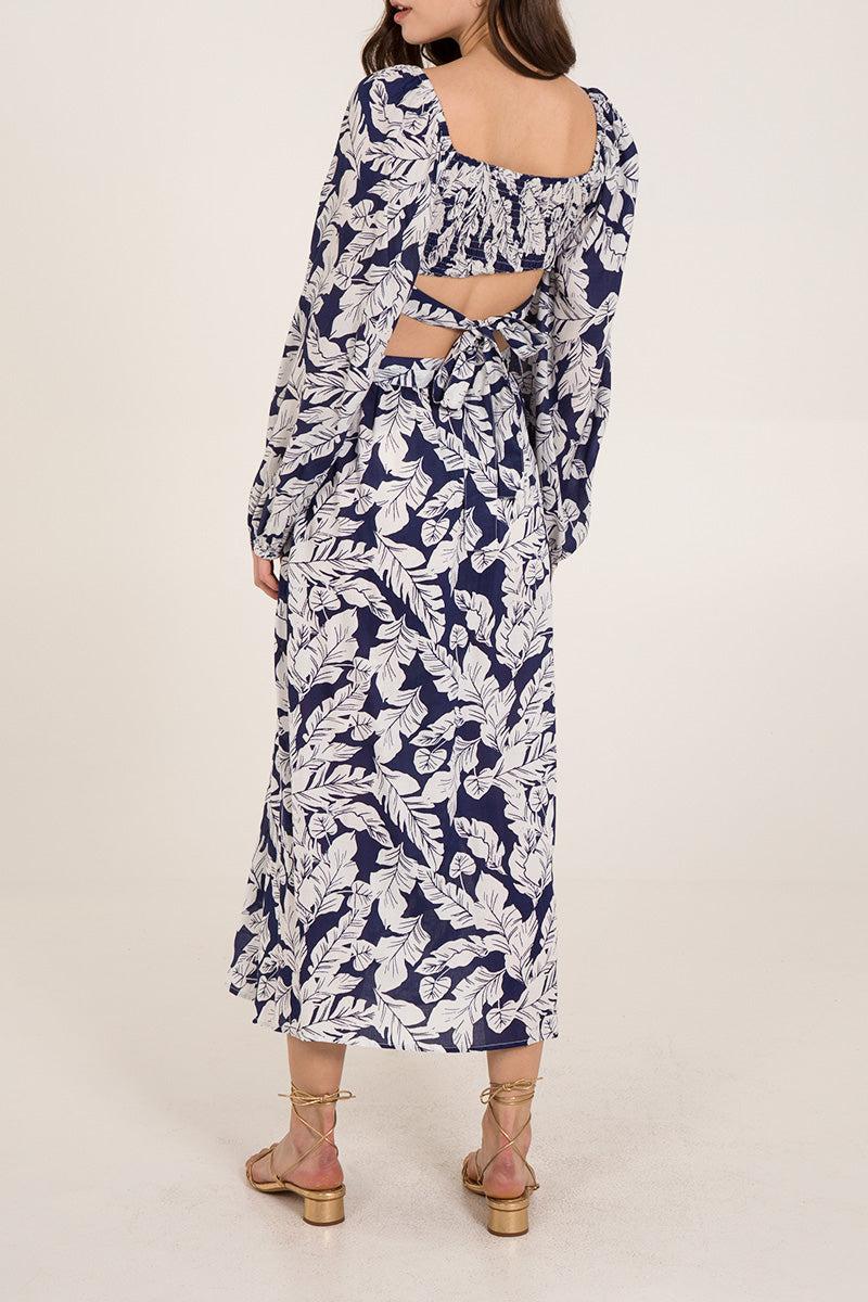 Qed London Floral Tie Front Top & Midi Skirt Set