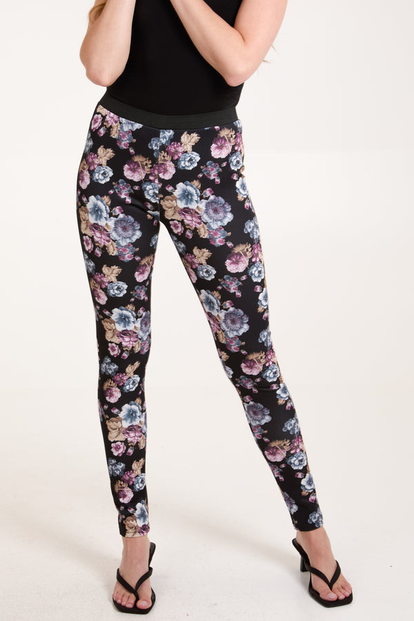 qed london Flower Print Leggings