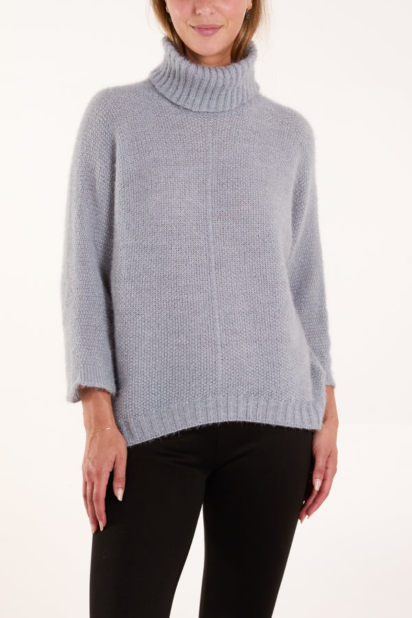 Qed London Fluffy Roll Neck Jumper