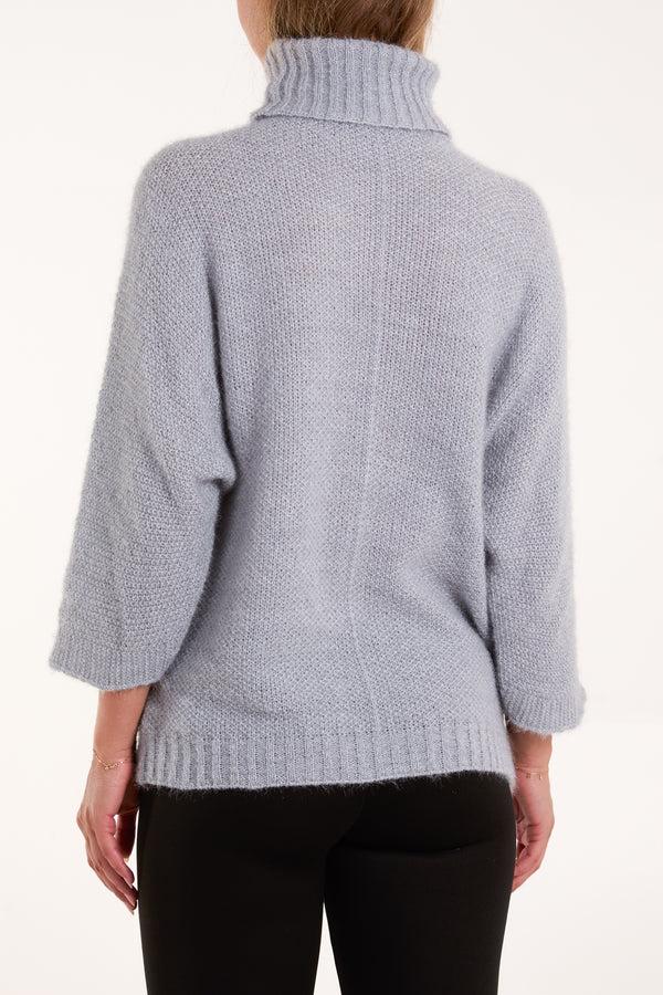Qed London Fluffy Roll Neck Jumper