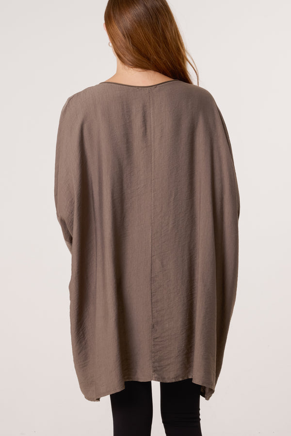 Qed London Foil 'Amour' V-Neck Long Sleeve Top