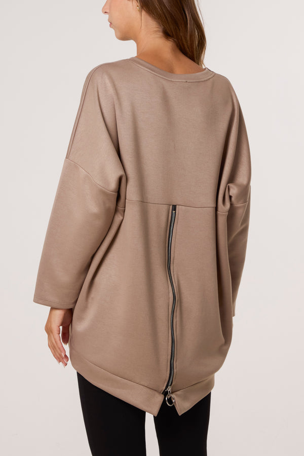 Qed London Foil Rock Back Zip Sweatshirt