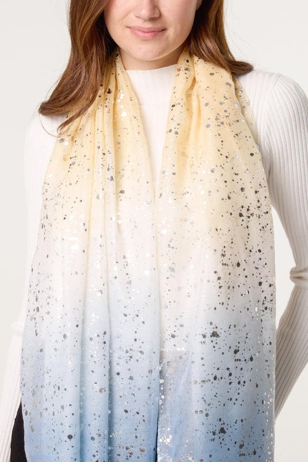 Qed London Foil Sparkle Gradient Scarf
