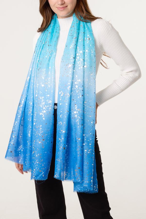 Qed London Foil Sparkle Gradient Scarf
