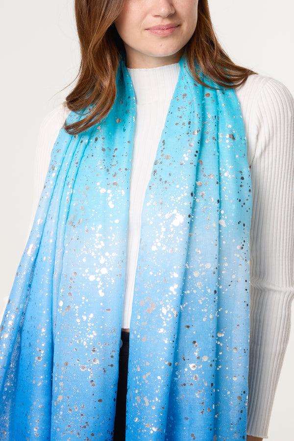 Qed London Foil Sparkle Gradient Scarf