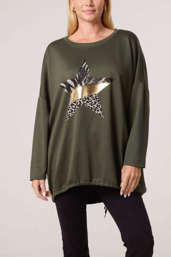 qed london Foil Star Soft Touch Sweatshirt
