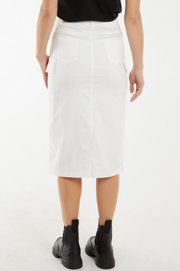 Qed London Four Pocket Midi Skirt