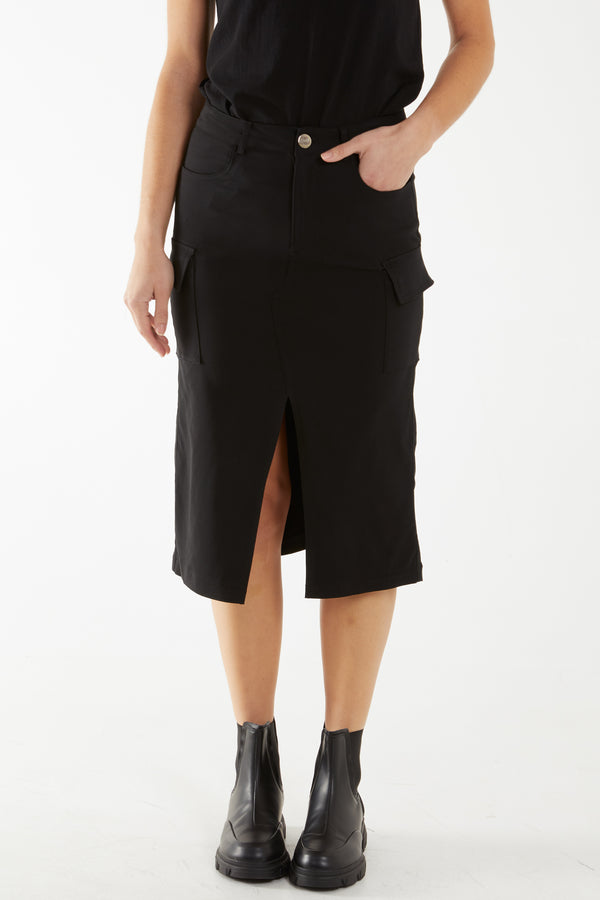Qed London Four Pocket Midi Skirt