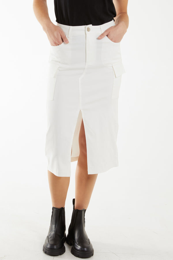qed london Four Pocket Midi Skirt