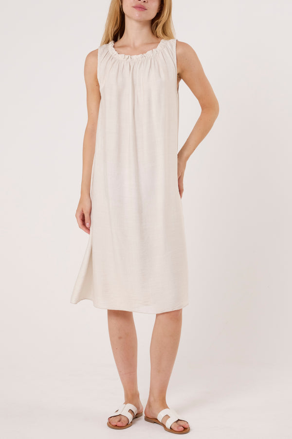 qed london Frill Neck Detail Sleeveless Mini Dress