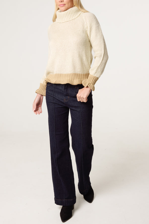Qed London Frilled Edge Roll Neck Jumper