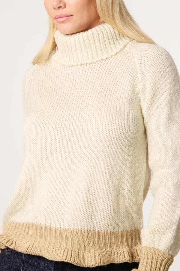 Qed London Frilled Edge Roll Neck Jumper