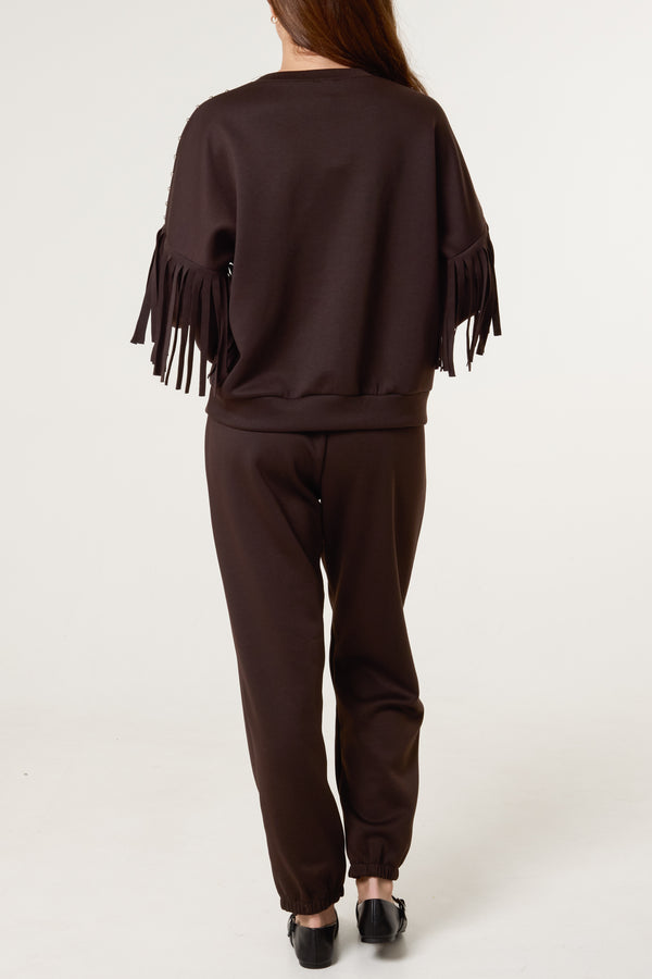 Qed London Fringed & Studded Tracksuit