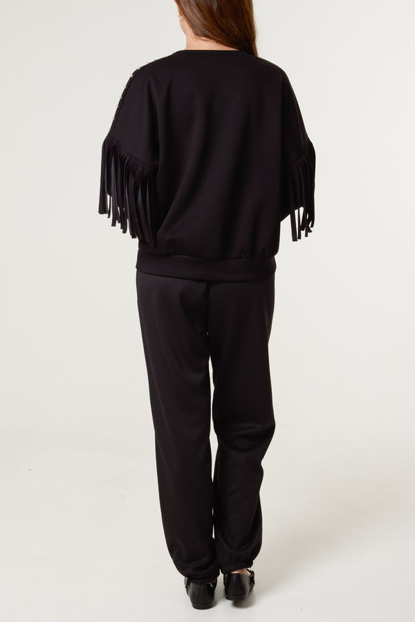 Qed London Fringed & Studded Tracksuit