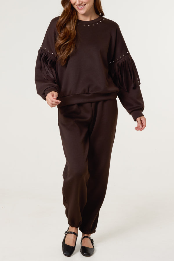 qed london Fringed & Studded Tracksuit
