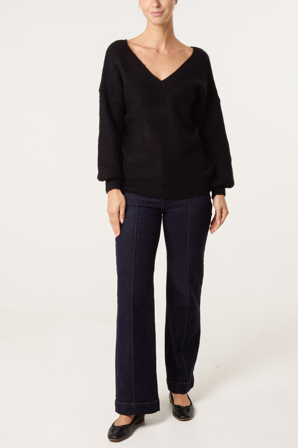 Qed London Front & Back V-Neck Jumper