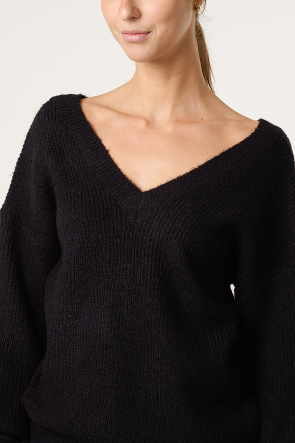 Qed London Front & Back V-Neck Jumper
