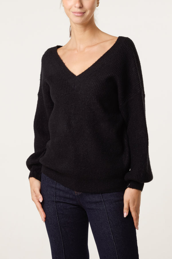 qed london Front & Back V-Neck Jumper