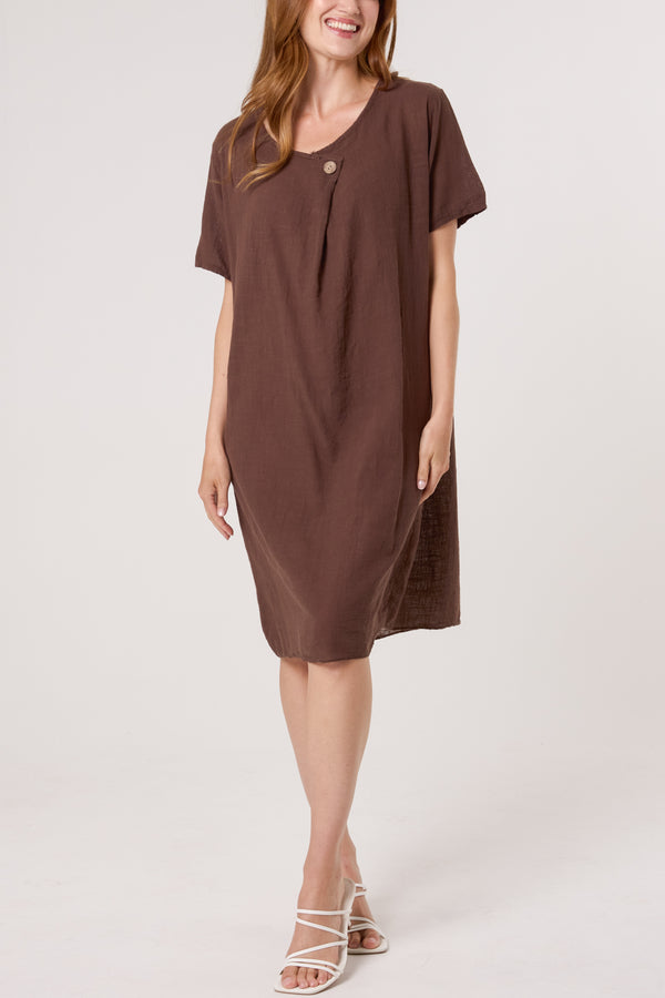 qed london Front Button Pockets Cotton Dress