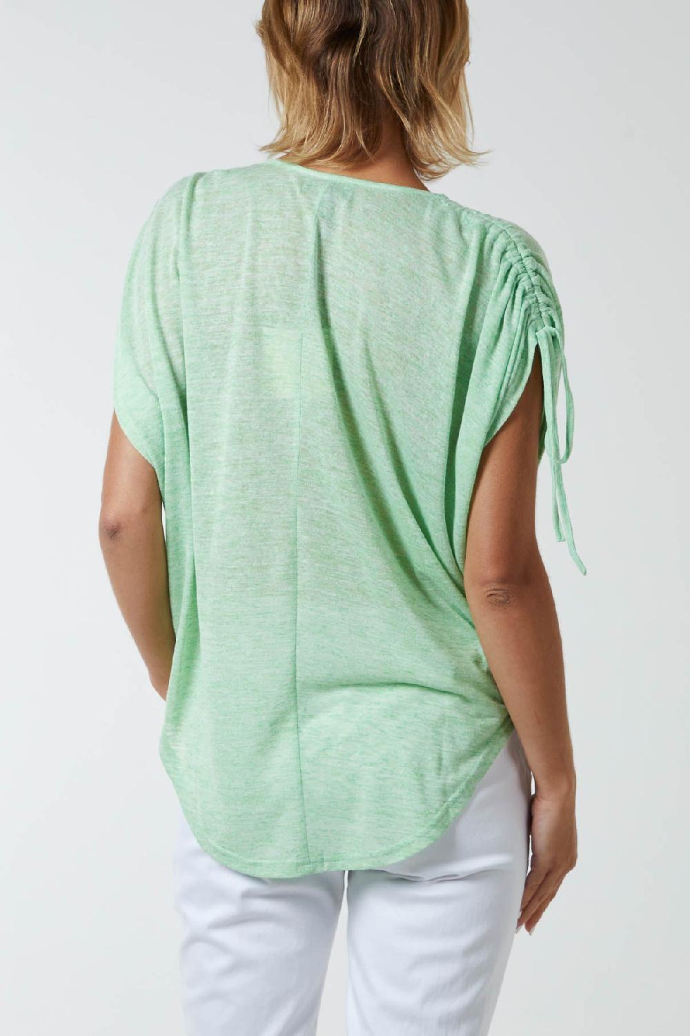 Qed London Front Zipper Drawstring Top