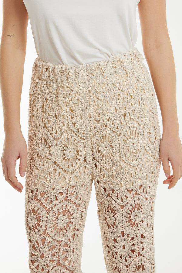 Qed London Geometric Crochet Trousers