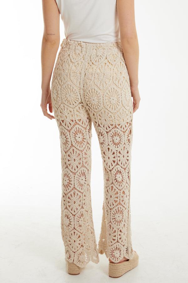 Qed London Geometric Crochet Trousers