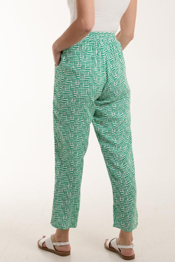 Qed London Geometric Print Capri Trousers