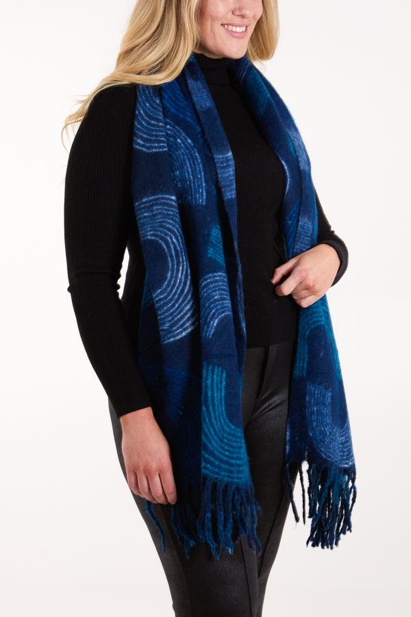 Qed London Geometric Print Tassel Scarf