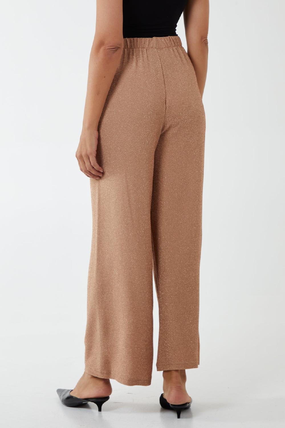 Qed London Glitter Lurex Wide Leg Culottes