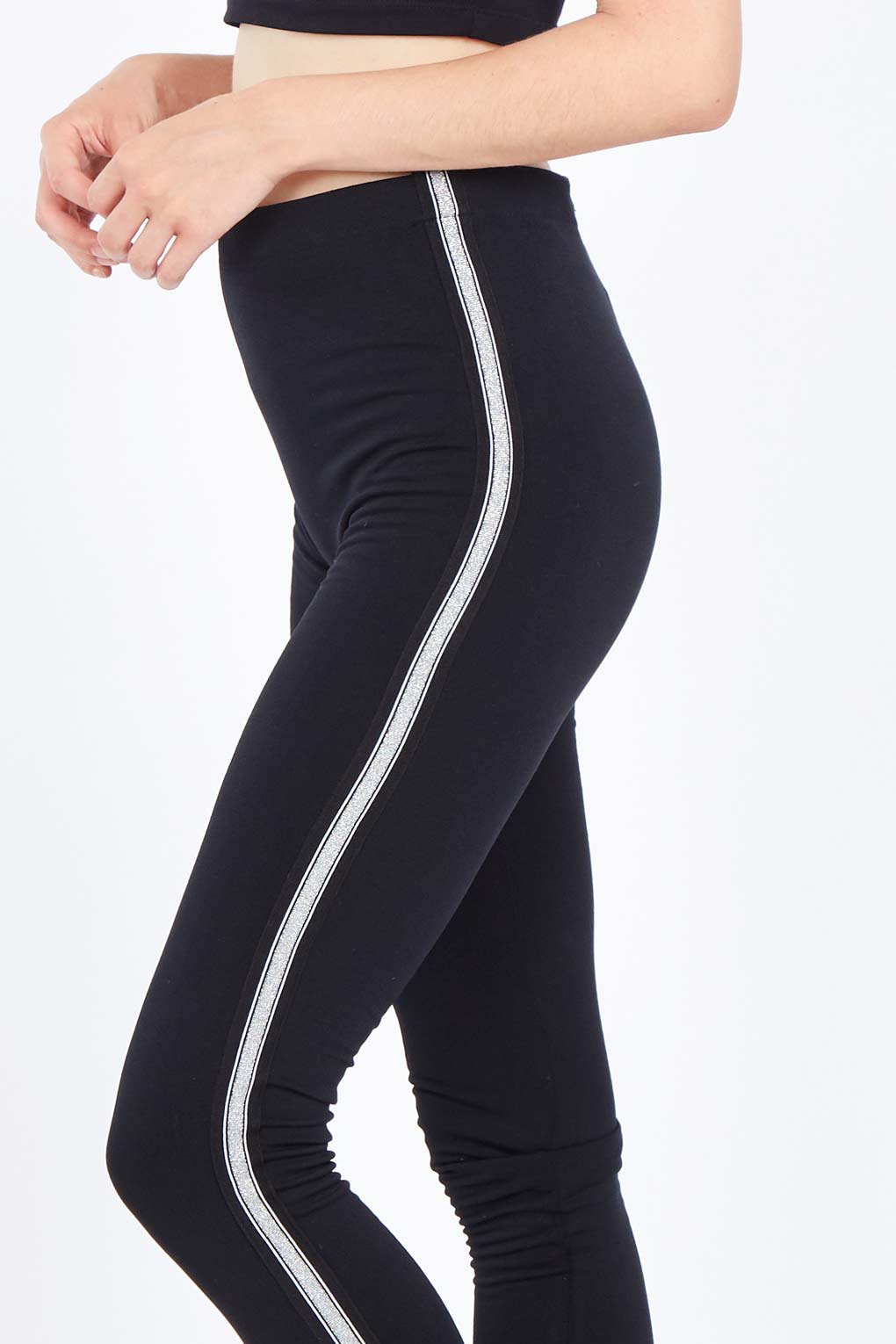 Qed London Glitter Stripe Fleece Legging