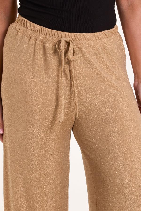 Qed London Glitter Wide Leg Trousers
