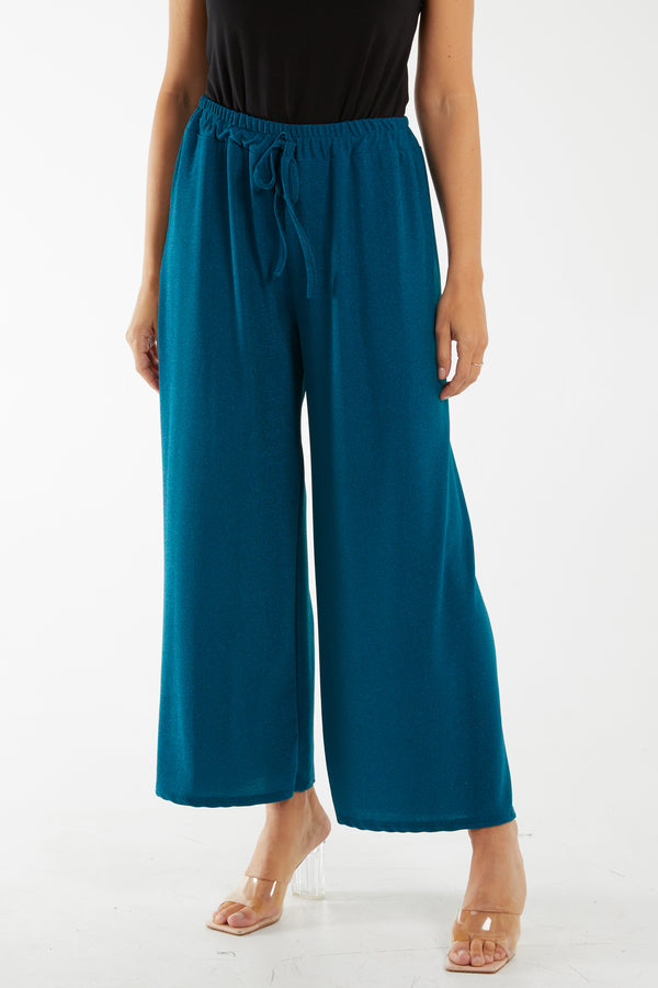 qed london Glitter Wide Leg Trousers