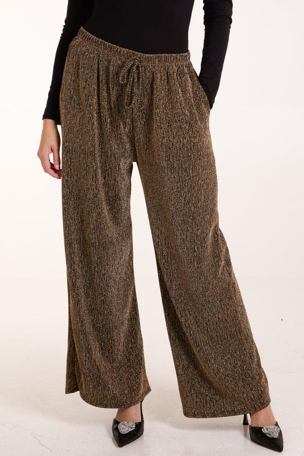 qed london Glitter Wide Leg Trousers