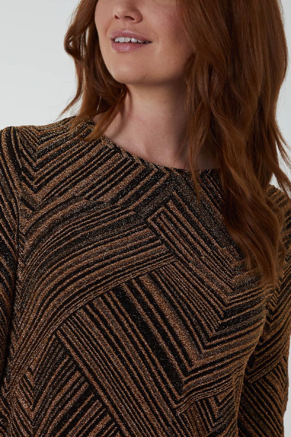 Qed London Glittery Diagonal Shift Mini Dress