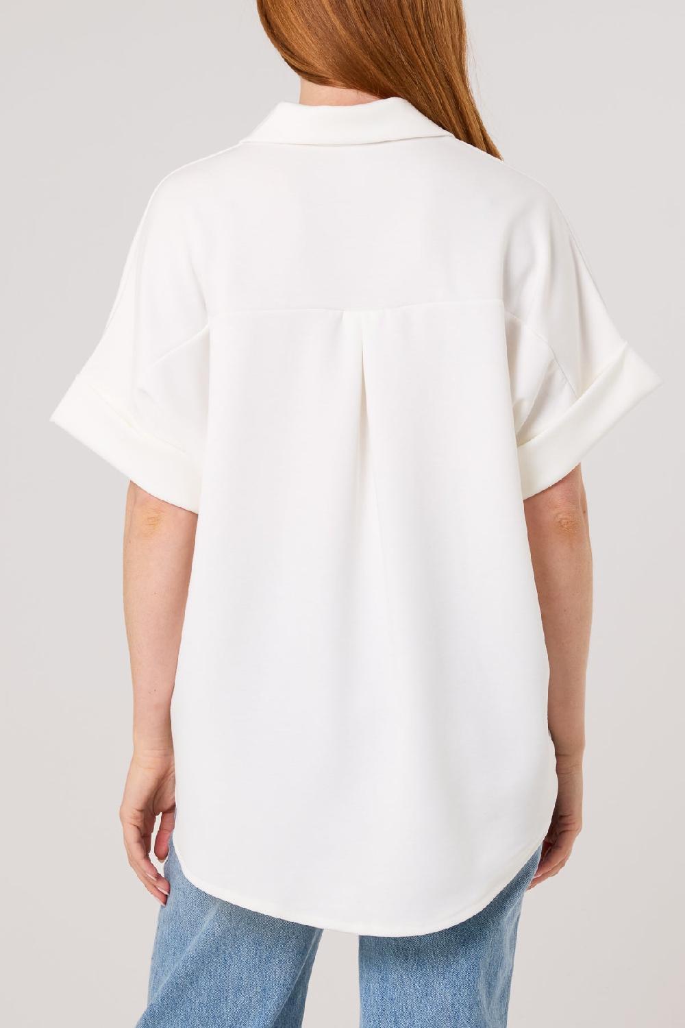 Qed London Gold Buttons Jersey Short Sleeve Shirt