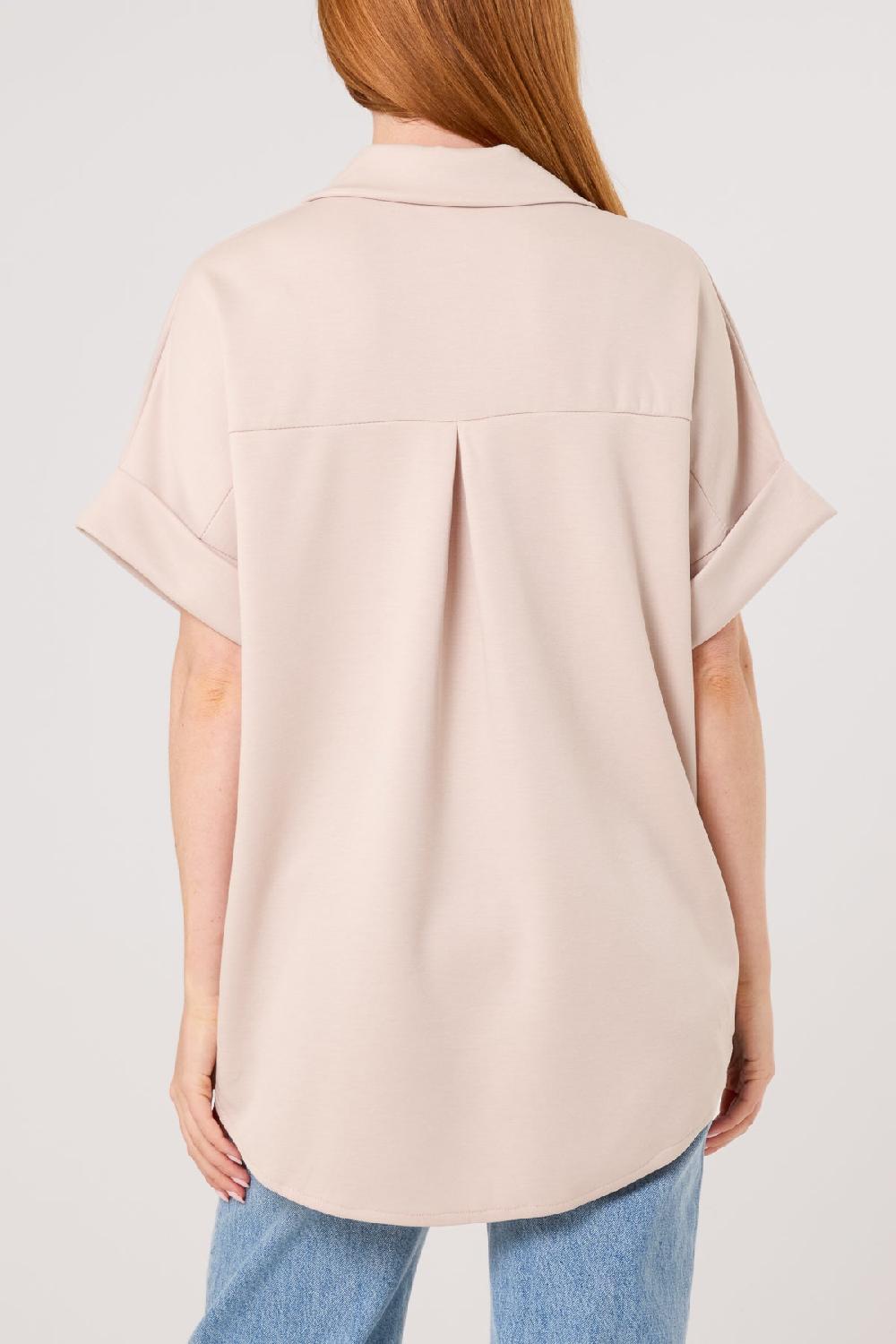 Qed London Gold Buttons Jersey Short Sleeve Shirt