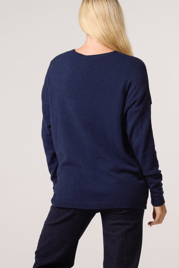 Qed London Gold Buttons Long Sleeve Cardigan