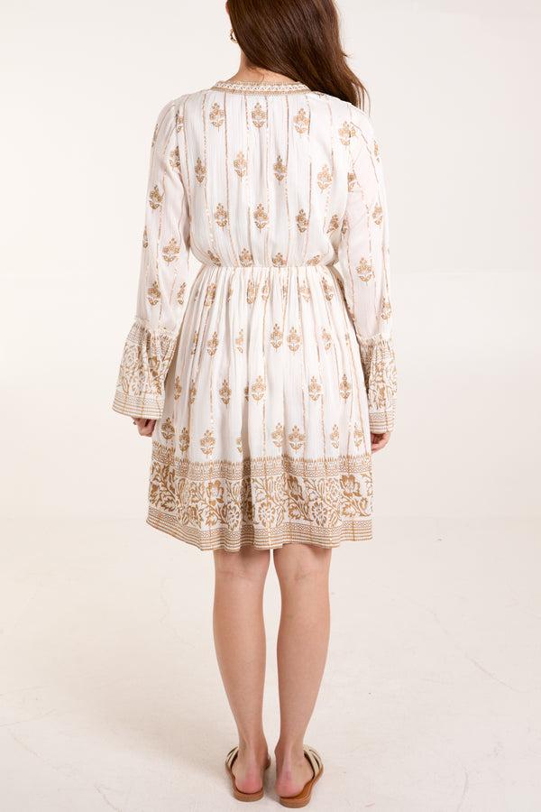 Qed London Gold Detail Tassel Dress