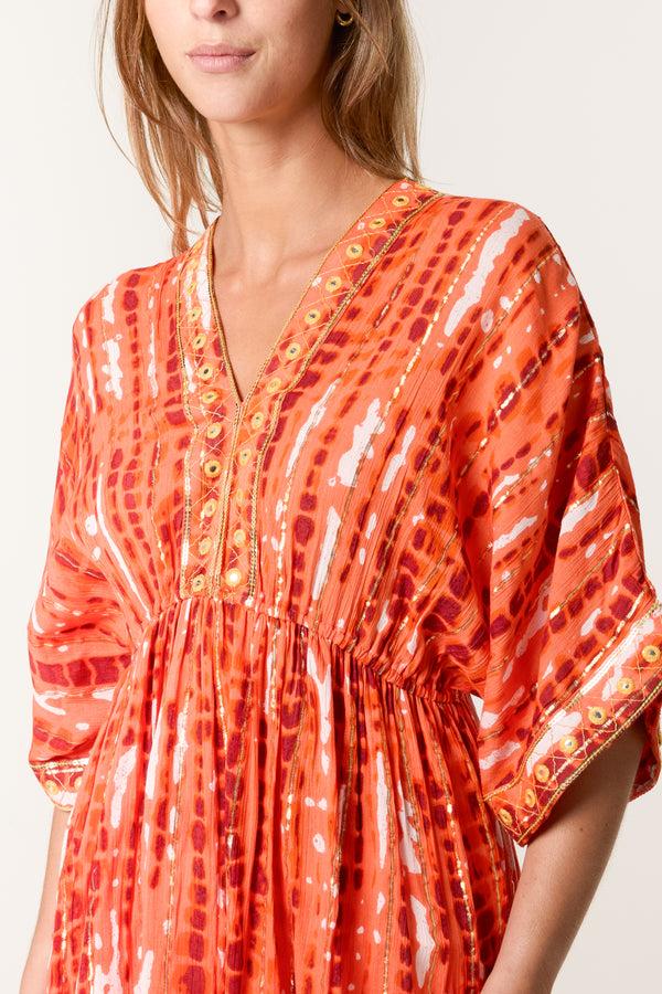 Qed London Gold Embellished Smock Top