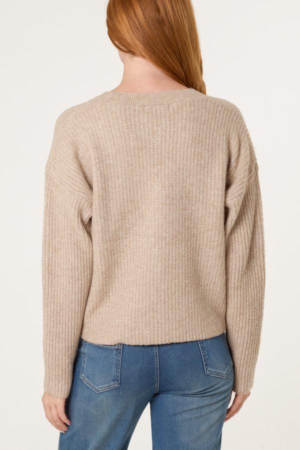Qed London Gold Motif Button Cardigan